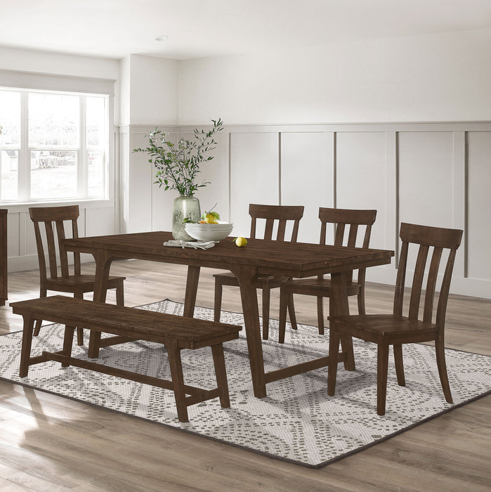 Reynolds Rectangular Dining Table Set Brown Oak - Evans Furniture (CO)
