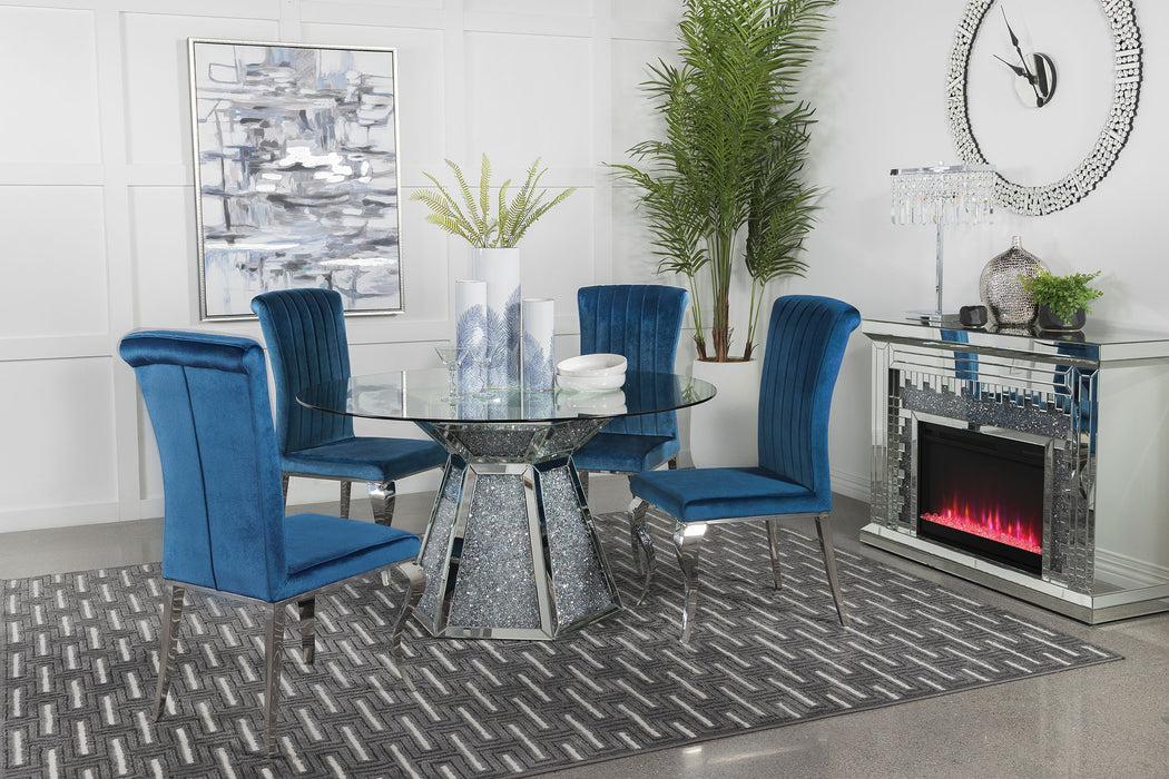 Quinn 5-piece Hexagon Pedestal Dining Room Set - Evans Furniture (CO)