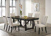 Malia Rectangular Dining Table Set with Refractory Extension Leaf Beige and Black - Evans Furniture (CO)