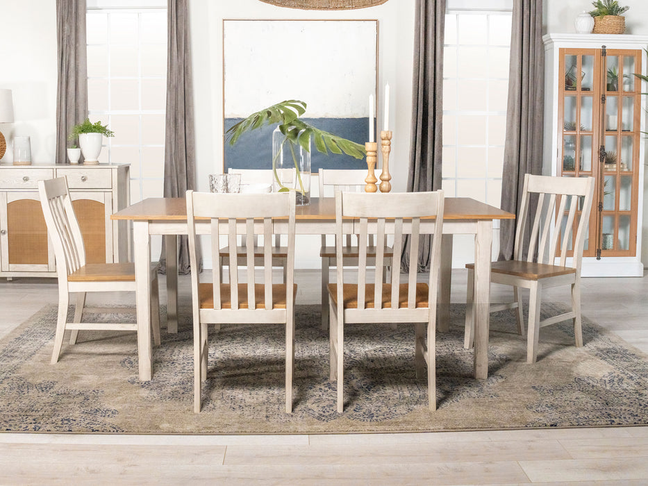 Kirby Dining Set Natural and Rustic Off White - Evans Furniture (CO)