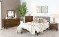 Mays Upholstered Bedroom Set Walnut Brown and Grey - Evans Furniture (CO)