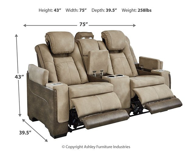 Next-Gen DuraPella Power Reclining Loveseat with Console - Evans Furniture (CO)