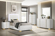 Marceline Bedroom Set with LED Headboard White - Evans Furniture (CO)