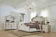 Antonella 5-Piece California King Upholstered Tufted Bedroom Set Ivory and Camel image