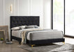 Kendall Tufted Panel Bed Black and Gold - Evans Furniture (CO)