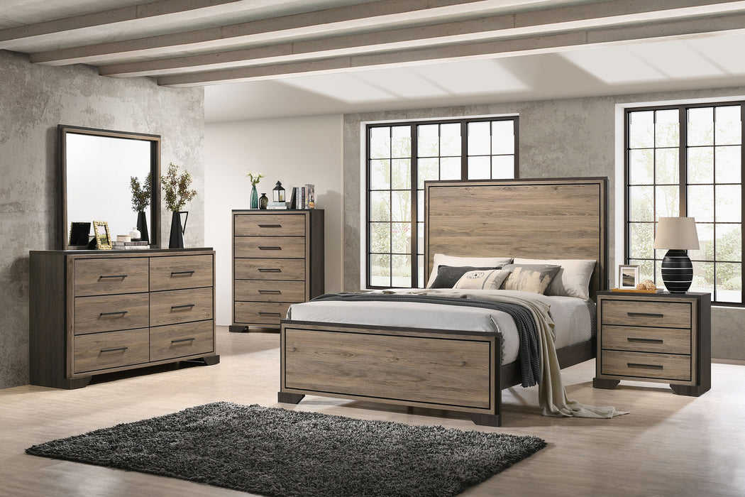 Baker Bedroom Set Brown and Light Taupe - Evans Furniture (CO)