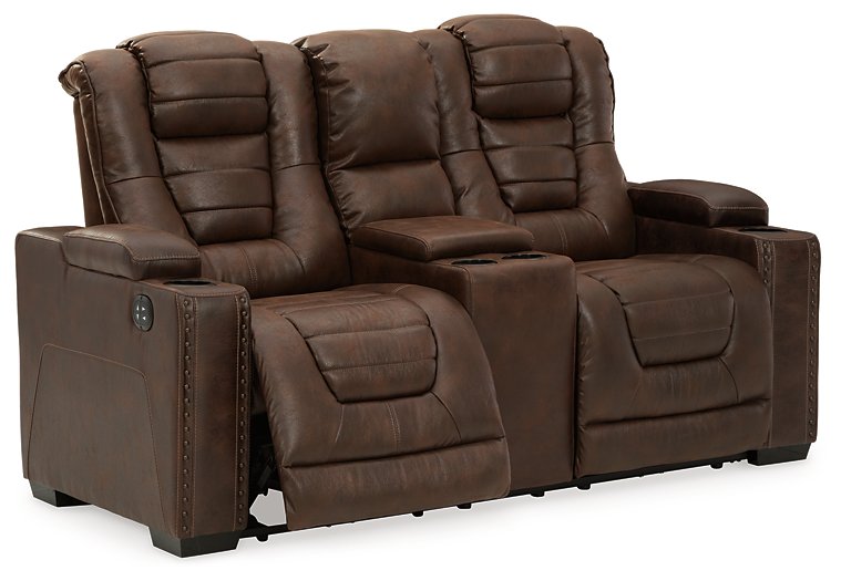 Owner's Box Power Reclining Loveseat with Console - Evans Furniture (CO)