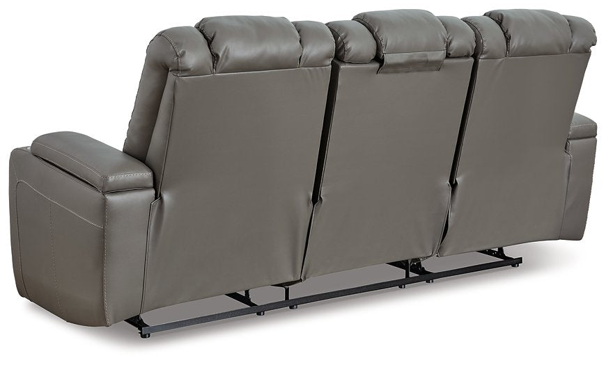 Mancin Reclining Sofa with Drop Down Table - Evans Furniture (CO)
