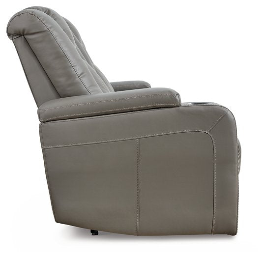 Mancin Reclining Sofa with Drop Down Table - Evans Furniture (CO)