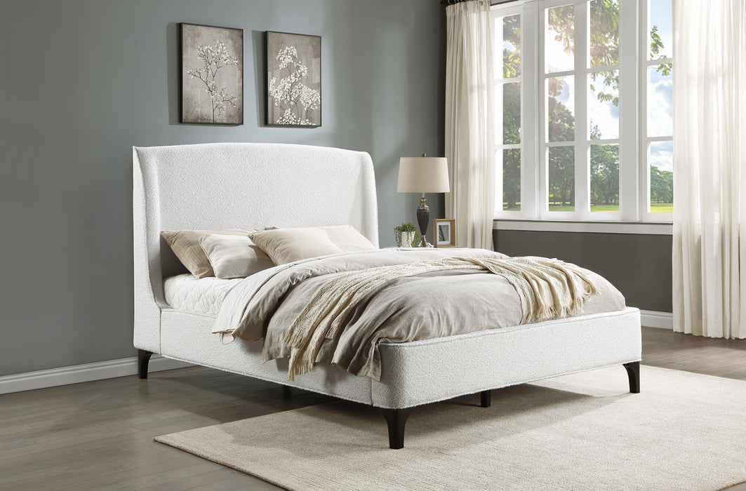 Mosby Upholstered Curved Headboard Platform Bed - Evans Furniture (CO)