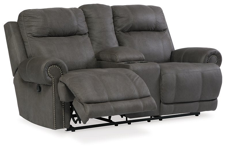 Austere Reclining Loveseat with Console - Evans Furniture (CO)