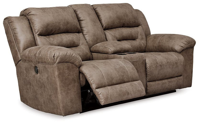 Stoneland Power Reclining Loveseat with Console - Evans Furniture (CO)