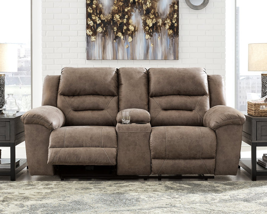 Stoneland Power Reclining Loveseat with Console - Evans Furniture (CO)