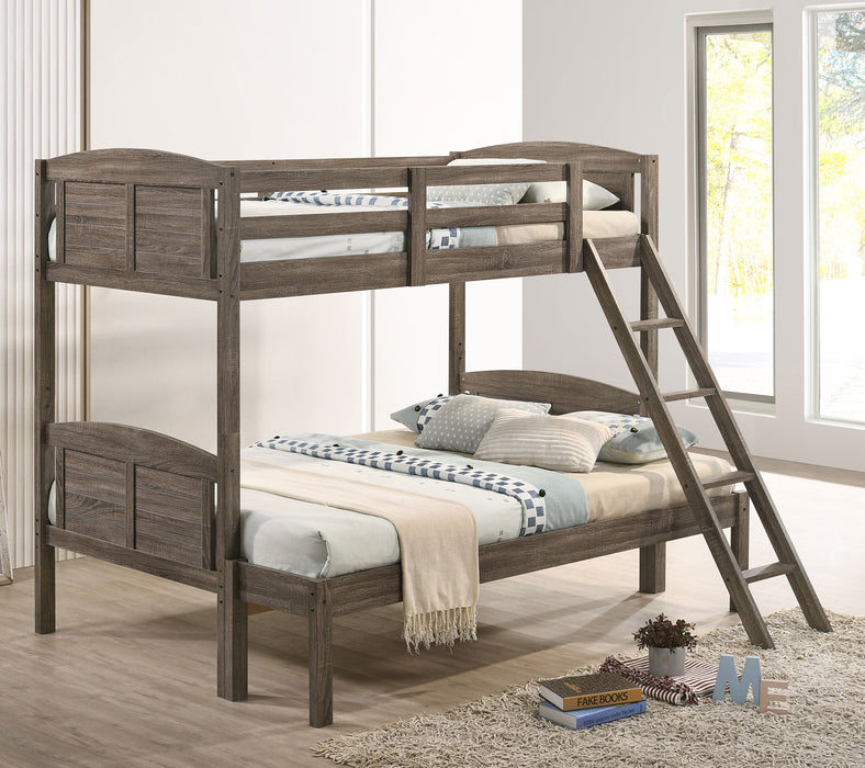 Flynn Bunk Bed Weathered Brown - Evans Furniture (CO)