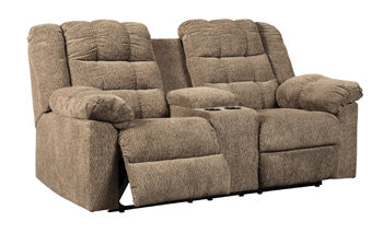 Workhorse Reclining Loveseat with Console - Evans Furniture (CO)