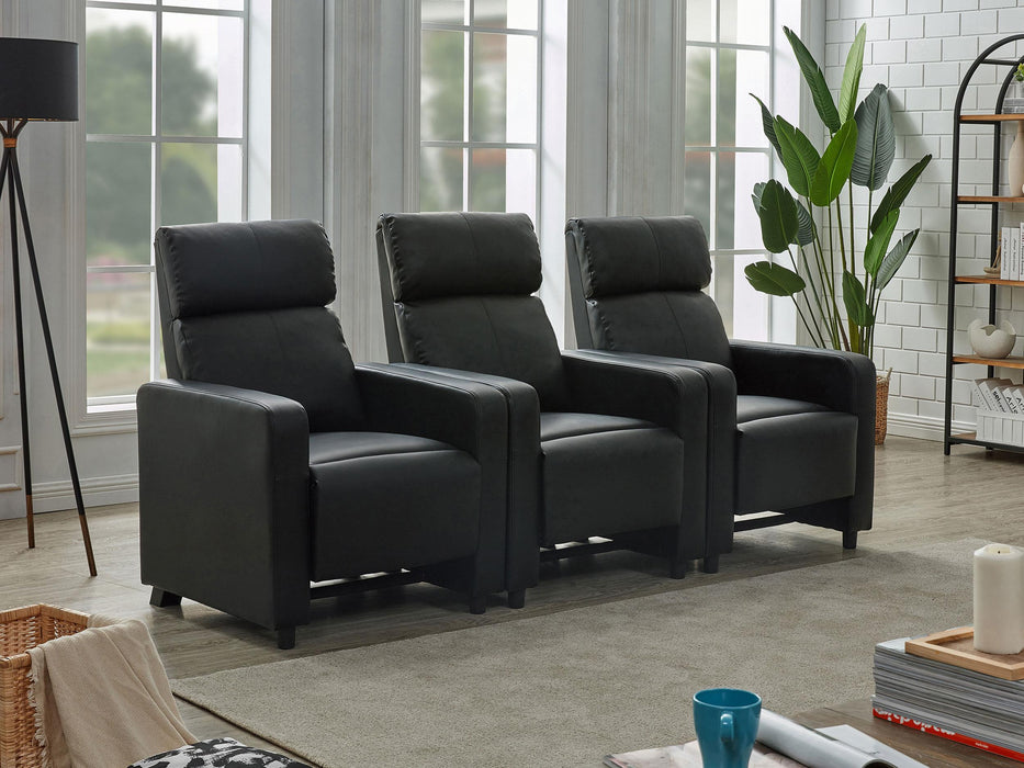 Toohey Upholstered Tufted Recliner Home Theater Set - Evans Furniture (CO)
