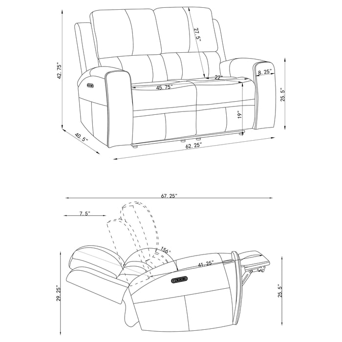 Brickston Triple Power Reclining Loveseat