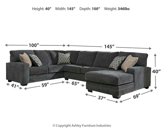 Tracling 3-Piece Sectional with Chaise - Evans Furniture (CO)