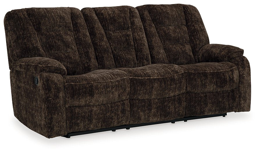 Soundwave Reclining Sofa with Drop Down Table - Evans Furniture (CO)