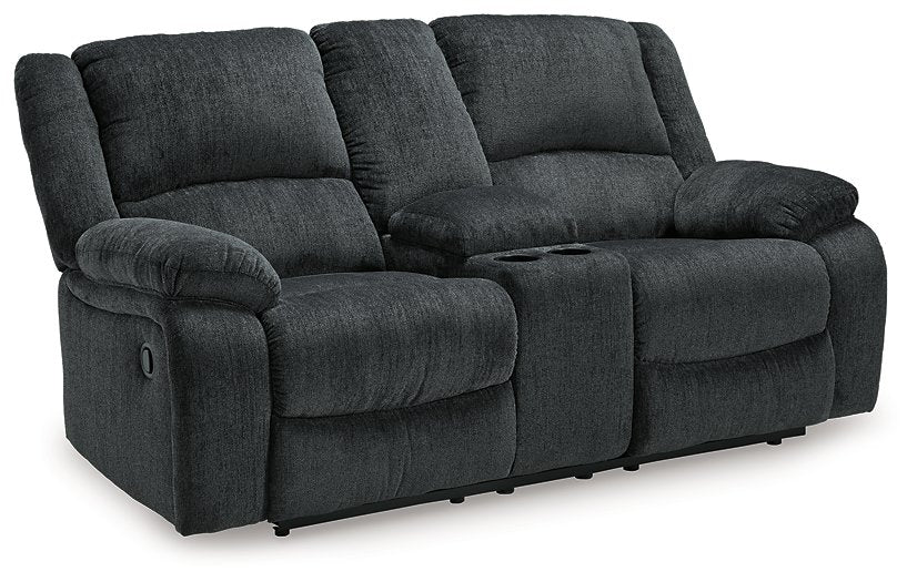 Draycoll Reclining Loveseat with Console - Evans Furniture (CO)