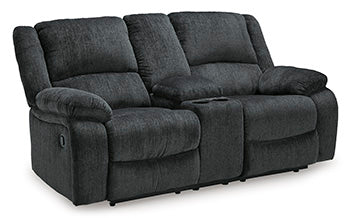 Draycoll Reclining Loveseat with Console - Evans Furniture (CO)