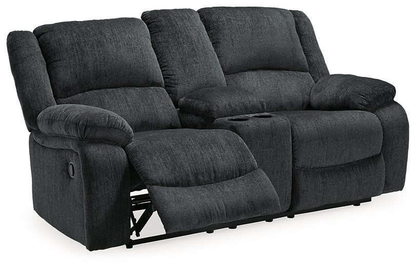 Draycoll Reclining Loveseat with Console - Evans Furniture (CO)