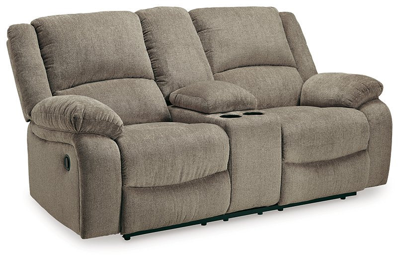 Draycoll Reclining Loveseat with Console - Evans Furniture (CO)