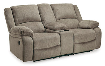 Draycoll Reclining Loveseat with Console - Evans Furniture (CO)