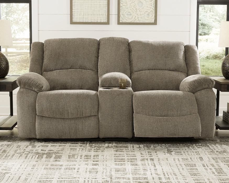 Draycoll Reclining Loveseat with Console - Evans Furniture (CO)