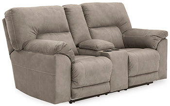 Cavalcade Reclining Loveseat with Console - Evans Furniture (CO)