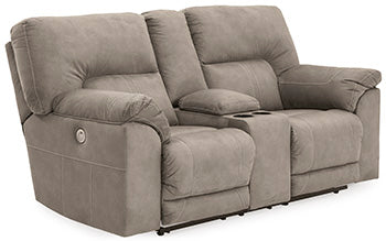 Cavalcade Power Reclining Loveseat with Console - Evans Furniture (CO)