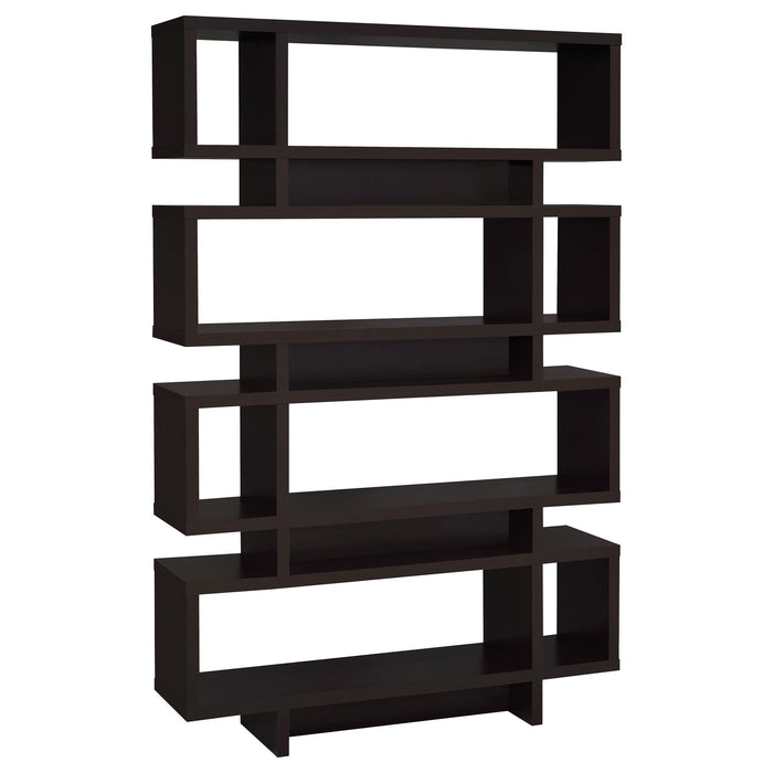 Reid 4-tier Open Back Bookcase Cappuccino image