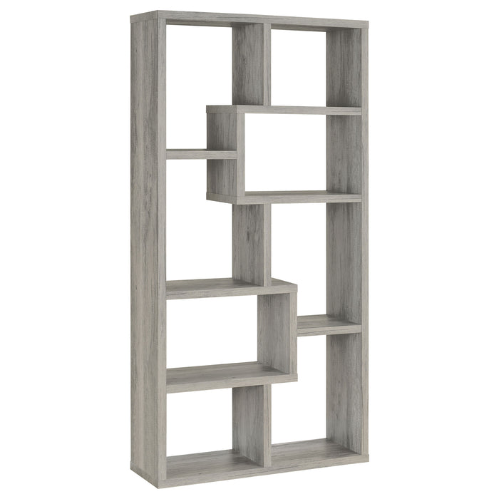 Theo 10-shelf Bookcase Weathered Grey