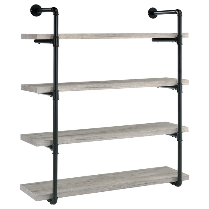 Elmcrest 40-inch Wall Shelf Black and Grey Driftwood image