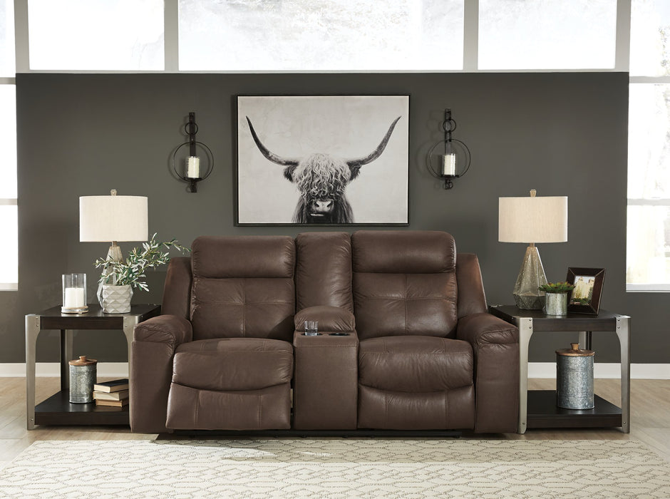 Jesolo Reclining Loveseat with Console - Evans Furniture (CO)