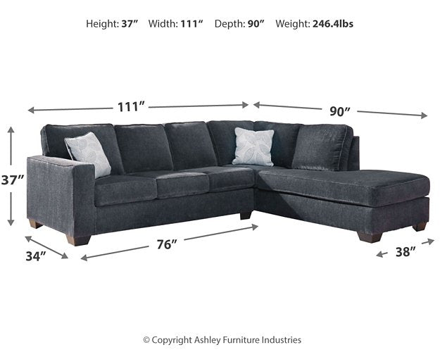Altari 2-Piece Sleeper Sectional with Chaise - Evans Furniture (CO)