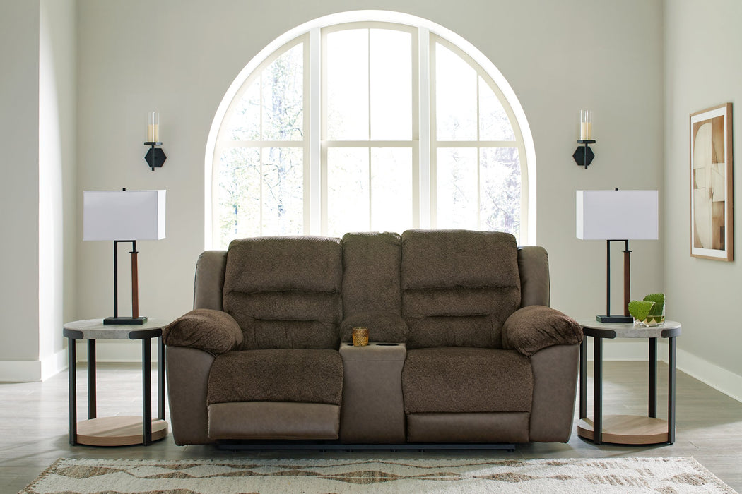 Dorman Reclining Loveseat with Console - Evans Furniture (CO)
