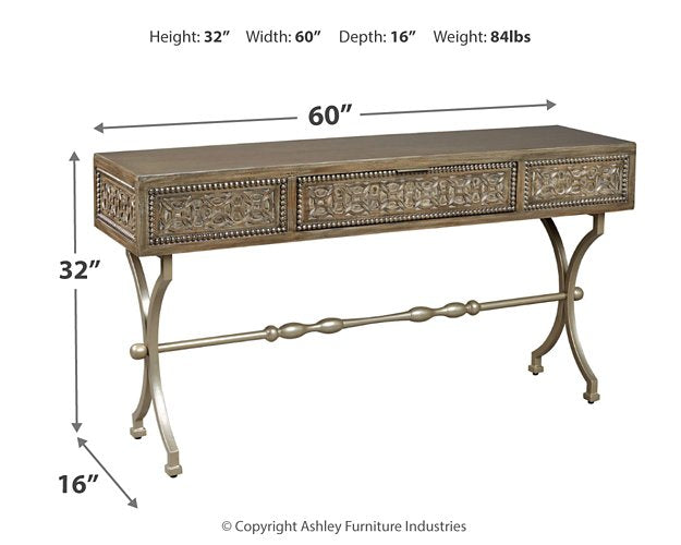 Quinnland Sofa/Console Table - Evans Furniture (CO)