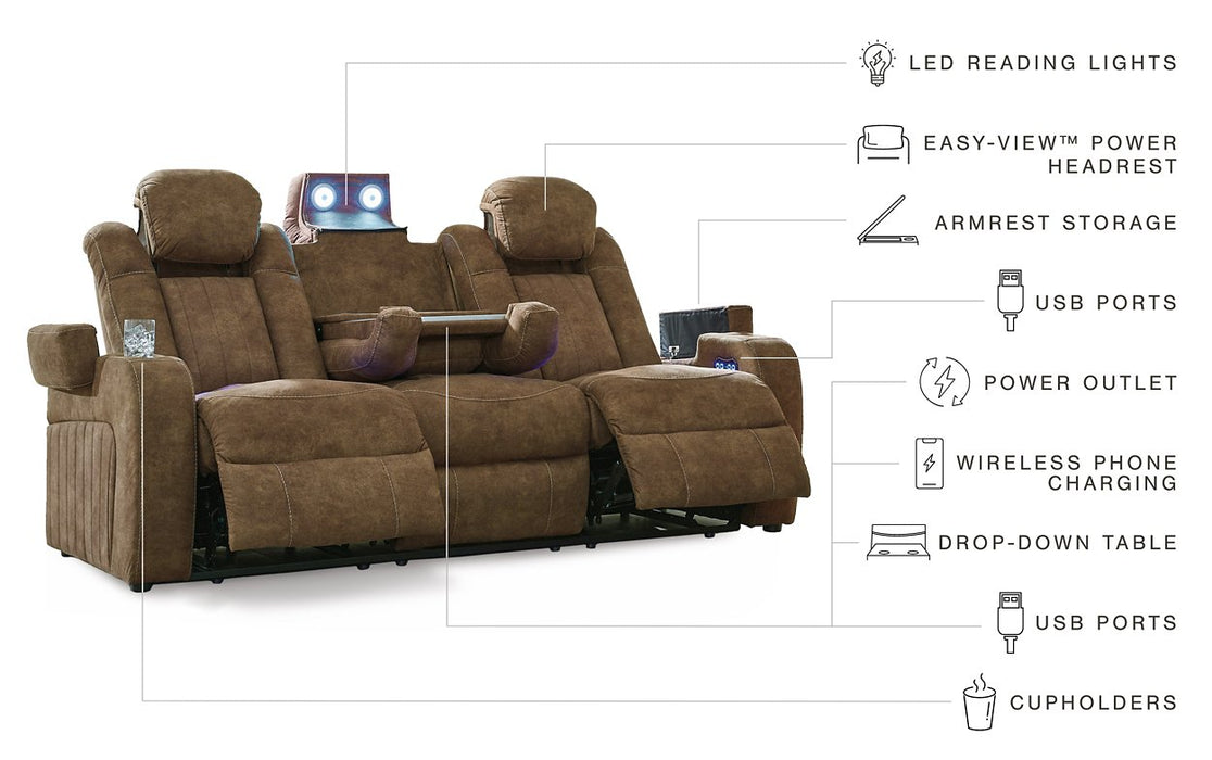 Wolfridge Power Reclining Loveseat - Evans Furniture (CO)