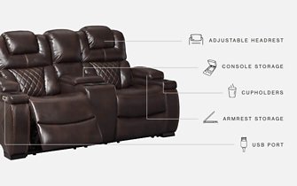 Warnerton Power Reclining Loveseat with Console - Evans Furniture (CO)