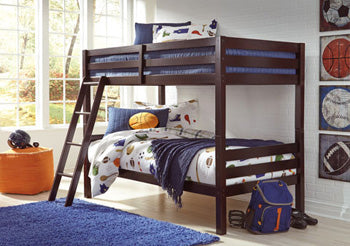 Halanton Youth Bunk Bed with Ladder - Evans Furniture (CO)