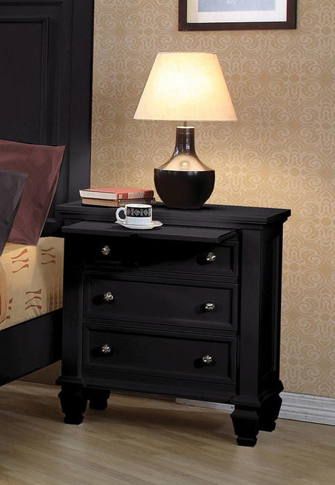 Sandy Beach 3-drawer Nightstand Black - Evans Furniture (CO)