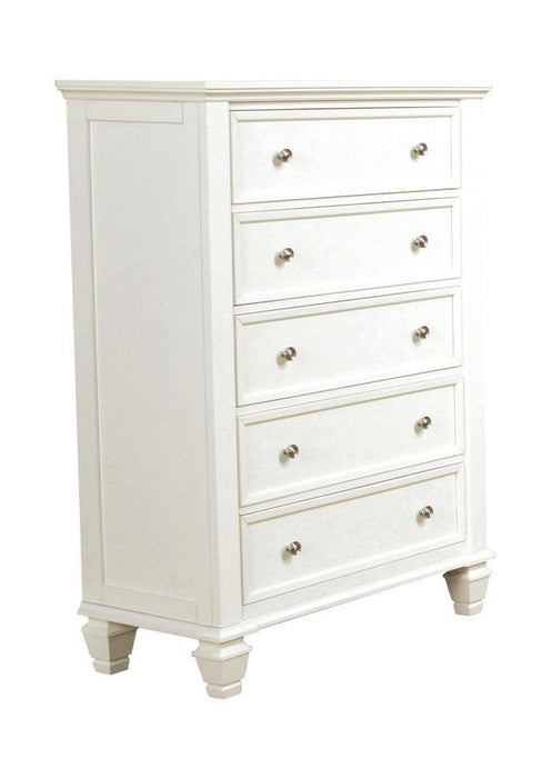 Sandy Beach 5-drawer Rectangular Chest Cream White - Evans Furniture (CO)