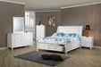Selena Twin Sleigh Bed with Footboard Storage Cream White - Evans Furniture (CO)