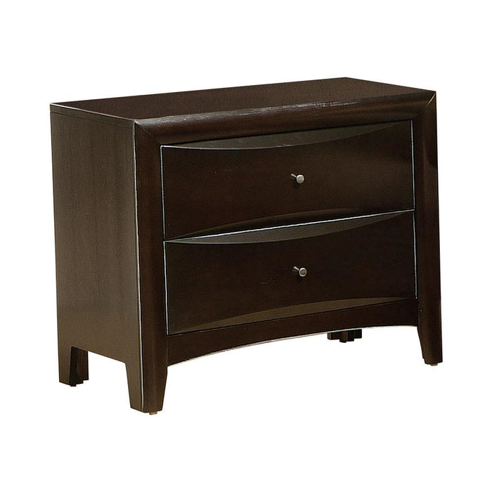 Phoenix 2-drawer Nightstand Deep Cappuccino - Evans Furniture (CO)