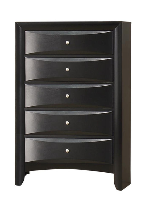 Briana Rectangular 5-drawer Chest Black - Evans Furniture (CO)