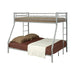 Hayward Twin Over Full Bunk Bed Silver - Evans Furniture (CO)