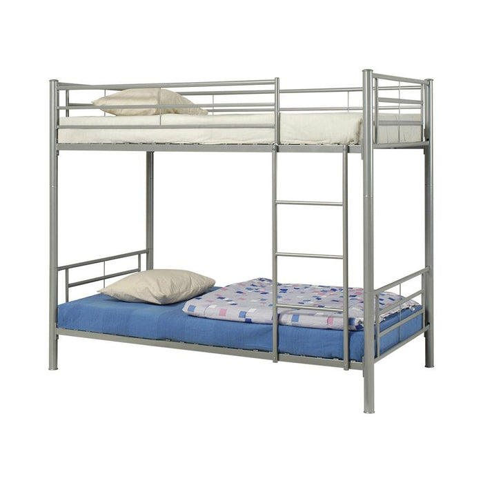 Hayward Twin Over Twin Bunk Bed Silver - Evans Furniture (CO)