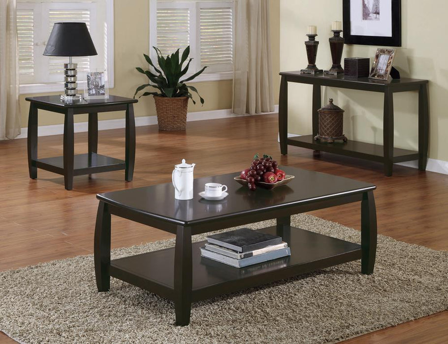 Dixon Square End Table with Bottom Shelf Espresso - Evans Furniture (CO)