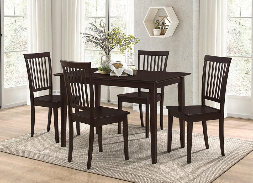 Gomez 5-piece Rectangular Dining Table Set Cappuccino - Evans Furniture (CO)